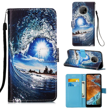 Colored Drawing Plain Weave Leather Phone Case, For Nokia G300