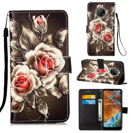 Colored Drawing Plain Weave Leather Phone Case, For Nokia G300