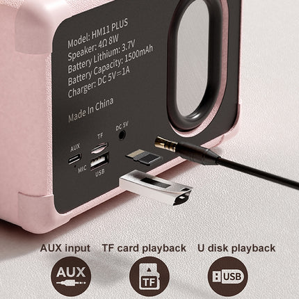 HM11 PLUS Portable HIFI Mini Retro Wireless Bluetooth Speaker, HM11 PLUS (Pink), HM11 PLUS (Green), HM11 PLUS (Yellow), HM11 PLUS (Black), HM11 PLUS (Purple)