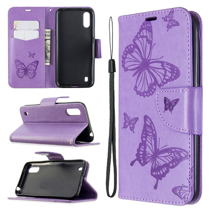 Two Butterflies Embossing Pattern Horizontal Flip Leather Case with Holder & Card Slot & Wallet & Lanyard, For Huawei P40, For Huawei P40 Pro, For Galaxy A01, For Galaxy A21, For Xiaomi Redmi K30