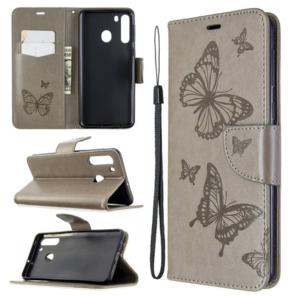 Two Butterflies Embossing Pattern Horizontal Flip Leather Case with Holder & Card Slot & Wallet & Lanyard, For Huawei P40, For Huawei P40 Pro, For Galaxy A01, For Galaxy A21, For Xiaomi Redmi K30