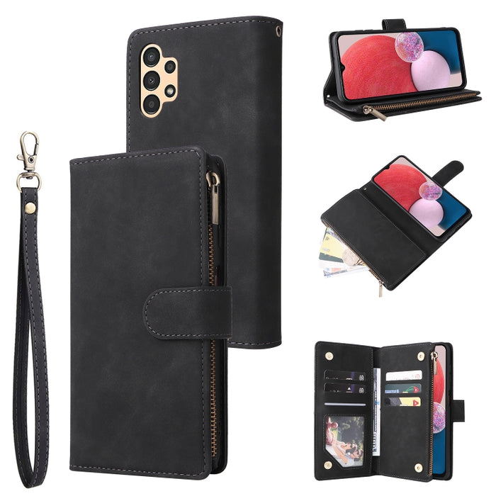 Multifunctional Frosted Zipper Wallet Leather Phone Case, For Samsung Galaxy A13 4G, For Samsung Galaxy A23, For OnePlus 9 Pro, For OnePlus 9, For Google Pixel 6 Pro