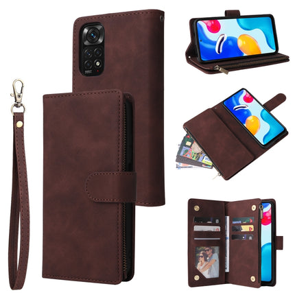 Multifunctional Frosted Zipper Wallet Leather Phone Case, For Xiaomi Redmi Note 11S