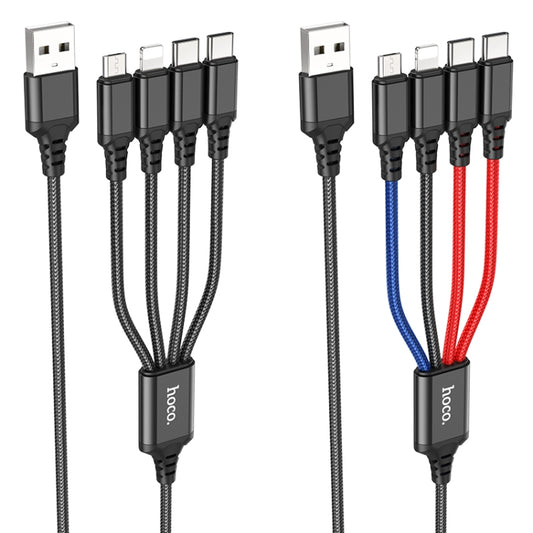 hoco X76 4 in 1 2A Dual USB-C/Type-C +8 Pin + Micro USB Super Charging Cable,Length: 1m, X76 Dual Type-C