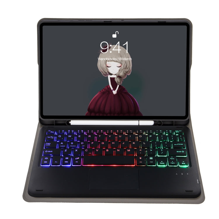 A700B-AS Lambskin Texture Backlight Bluetooth Keyboard Leather Tablet Case