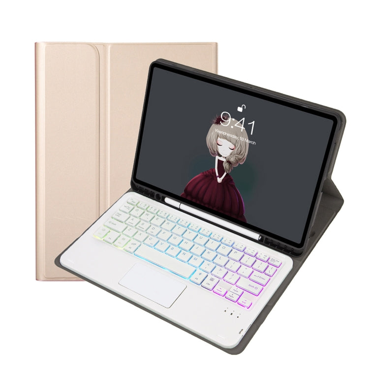 A700B-AS Lambskin Texture Backlight Bluetooth Keyboard Leather Tablet Case