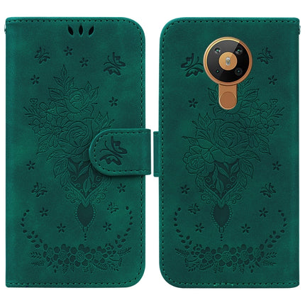 Butterfly Rose Embossed Leather Phone Case, For Nokia 1.3, For Nokia 5.3, For Nokia 5.4, For Nokia C20 / C10