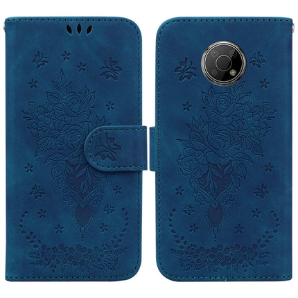 Butterfly Rose Embossed Leather Phone Case, For Nokia G300, For Nokia XR20, For Nokia 1.4, For Nokia 2.4