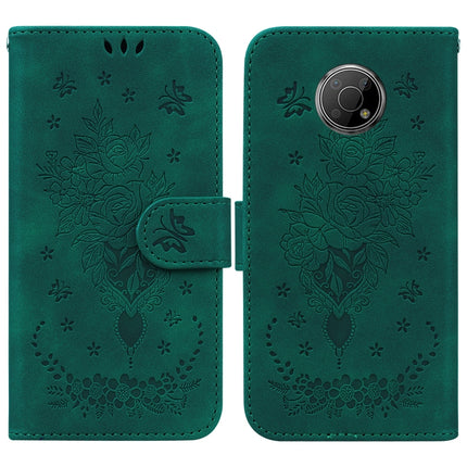 Butterfly Rose Embossed Leather Phone Case, For Nokia G300, For Nokia XR20, For Nokia 1.4, For Nokia 2.4