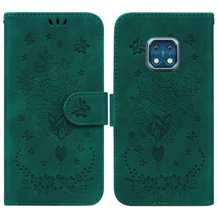 Butterfly Rose Embossed Leather Phone Case, For Nokia G300, For Nokia XR20, For Nokia 1.4, For Nokia 2.4