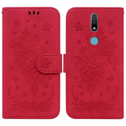 Butterfly Rose Embossed Leather Phone Case, For Nokia G300, For Nokia XR20, For Nokia 1.4, For Nokia 2.4