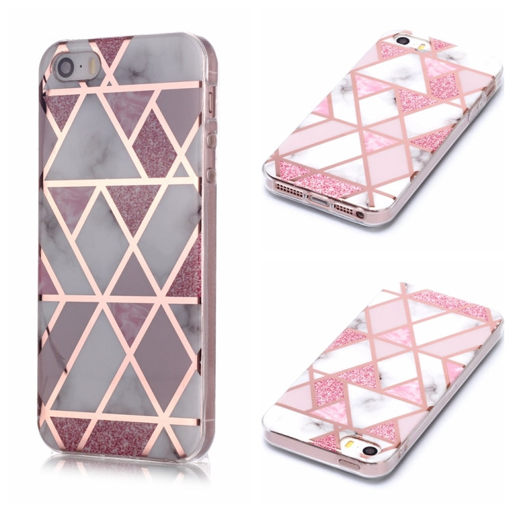 Plating Marble Pattern Soft TPU Protective Case, For iPhone 5 & 5s & SE