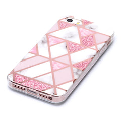 Plating Marble Pattern Soft TPU Protective Case, For iPhone 5 & 5s & SE