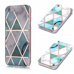 Plating Marble Pattern Soft TPU Protective Case, For iPhone 5 & 5s & SE