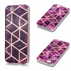 Plating Marble Pattern Soft TPU Protective Case, For iPhone 5 & 5s & SE