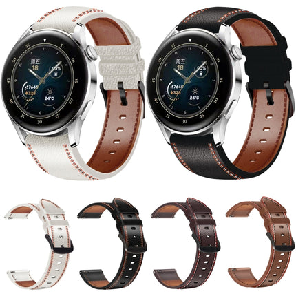 Tricolor Stitching Genuine Leather Watch Band, For Huawei Watch GT 3