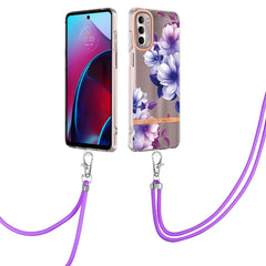 Flowers Series TPU Phone Case with Lanyard, For iPhone SE 2022/SE 2020/8/7, For Motorola Moto G Stylus 2022 4G, For Motorola Moto G31/G41, For Motorola Moto G51 5G, For Motorola Moto G71 5G