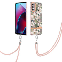 Flowers Series TPU Phone Case with Lanyard, For iPhone SE 2022/SE 2020/8/7, For Motorola Moto G Stylus 2022 4G, For Motorola Moto G31/G41, For Motorola Moto G51 5G, For Motorola Moto G71 5G