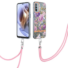 Flowers Series TPU Phone Case with Lanyard, For iPhone SE 2022/SE 2020/8/7, For Motorola Moto G Stylus 2022 4G, For Motorola Moto G31/G41, For Motorola Moto G51 5G, For Motorola Moto G71 5G