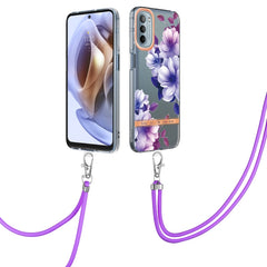 Flowers Series TPU Phone Case with Lanyard, For iPhone SE 2022/SE 2020/8/7, For Motorola Moto G Stylus 2022 4G, For Motorola Moto G31/G41, For Motorola Moto G51 5G, For Motorola Moto G71 5G