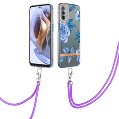 Flowers Series TPU Phone Case with Lanyard, For iPhone SE 2022/SE 2020/8/7, For Motorola Moto G Stylus 2022 4G, For Motorola Moto G31/G41, For Motorola Moto G51 5G, For Motorola Moto G71 5G