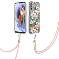 Flowers Series TPU Phone Case with Lanyard, For iPhone SE 2022/SE 2020/8/7, For Motorola Moto G Stylus 2022 4G, For Motorola Moto G31/G41, For Motorola Moto G51 5G, For Motorola Moto G71 5G