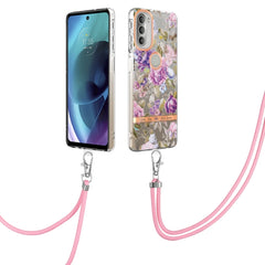 Flowers Series TPU Phone Case with Lanyard, For iPhone SE 2022/SE 2020/8/7, For Motorola Moto G Stylus 2022 4G, For Motorola Moto G31/G41, For Motorola Moto G51 5G, For Motorola Moto G71 5G