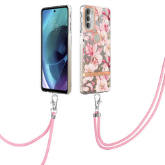 Flowers Series TPU Phone Case with Lanyard, For iPhone SE 2022/SE 2020/8/7, For Motorola Moto G Stylus 2022 4G, For Motorola Moto G31/G41, For Motorola Moto G51 5G, For Motorola Moto G71 5G