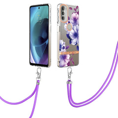 Flowers Series TPU Phone Case with Lanyard, For iPhone SE 2022/SE 2020/8/7, For Motorola Moto G Stylus 2022 4G, For Motorola Moto G31/G41, For Motorola Moto G51 5G, For Motorola Moto G71 5G