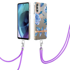 Flowers Series TPU Phone Case with Lanyard, For iPhone SE 2022/SE 2020/8/7, For Motorola Moto G Stylus 2022 4G, For Motorola Moto G31/G41, For Motorola Moto G51 5G, For Motorola Moto G71 5G