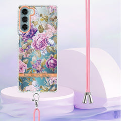 Flowers Series TPU Phone Case with Lanyard, For Motorola Moto G200, For Nokia G20/G10, For Nokia G21/G11, For OnePlus N20 5G, For OPPO Realme 9 Pro+ 5G