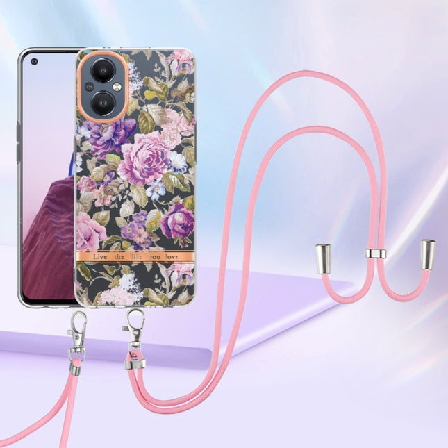 Flowers Series TPU Phone Case with Lanyard, For OnePlus N20 5G, For OPPO Realme 9 Pro+ 5G, For OPPO Realme 9 Pro 5G, For OPPO Realme 9i/A36/A96 4G