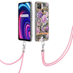 Flowers Series TPU Phone Case with Lanyard, For OPPO Realme 9 Pro 5G, For OPPO Realme 9i/A36/A96 4G, For OPPO Realme C21Y, For Xiaomi Redmi Note 11s, For Samsung Galaxy A13