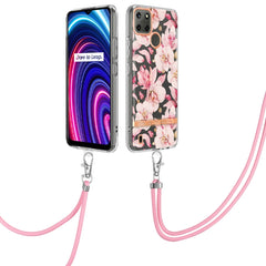 Flowers Series TPU Phone Case with Lanyard, For OPPO Realme 9 Pro 5G, For OPPO Realme 9i/A36/A96 4G, For OPPO Realme C21Y, For Xiaomi Redmi Note 11s, For Samsung Galaxy A13