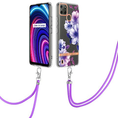 Flowers Series TPU Phone Case with Lanyard, For OPPO Realme 9 Pro 5G, For OPPO Realme 9i/A36/A96 4G, For OPPO Realme C21Y, For Xiaomi Redmi Note 11s, For Samsung Galaxy A13