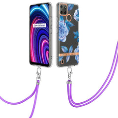 Flowers Series TPU Phone Case with Lanyard, For OPPO Realme 9 Pro 5G, For OPPO Realme 9i/A36/A96 4G, For OPPO Realme C21Y, For Xiaomi Redmi Note 11s, For Samsung Galaxy A13