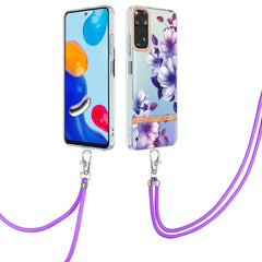 Flowers Series TPU Phone Case with Lanyard, For OPPO Realme 9 Pro 5G, For OPPO Realme 9i/A36/A96 4G, For OPPO Realme C21Y, For Xiaomi Redmi Note 11s, For Samsung Galaxy A13