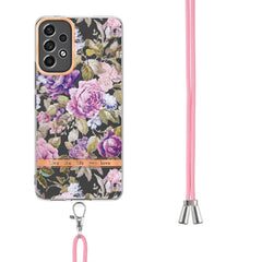 Flowers Series TPU Phone Case with Lanyard, For Samsung Galaxy A73 5G