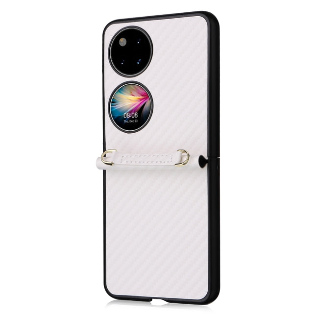 Carbon Fiber Texture PU + TPU Phone Case, For Huawei P50 Pocket