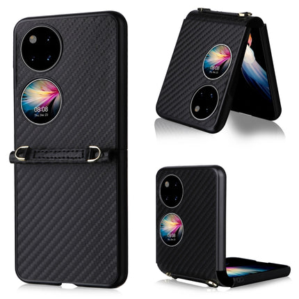 Carbon Fiber Texture PU + TPU Phone Case, For Huawei P50 Pocket