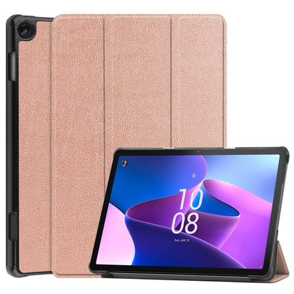 Custer Pure Color 3-Fold Holder Smart Leather Tablet Case, For Amazon Kindle Fire 7 2022, For Lenovo Tab M10 3rd Gen / TB328FU
