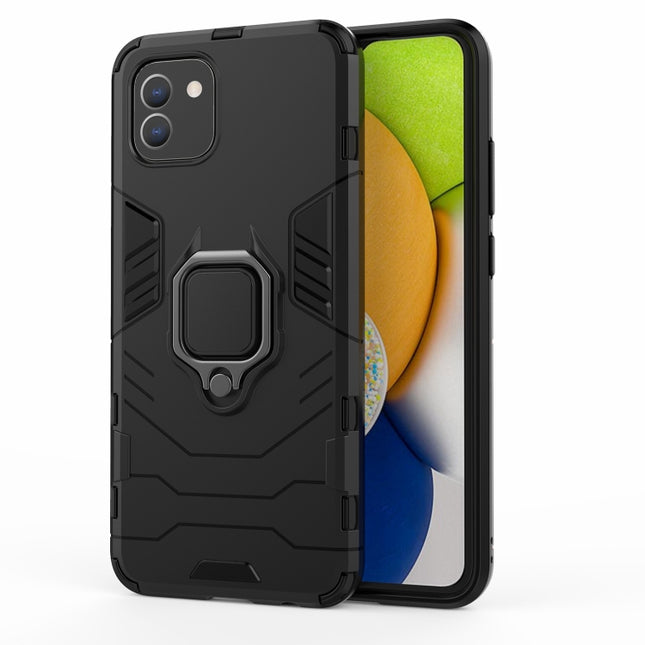 PC + TPU Shockproof Protective Phone Case with Magnetic Ring Holder, For Samsung Galaxy A03 EU Version