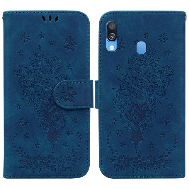Butterfly Rose Embossed Leather Phone Case, For Samsung Galaxy A40, For Samsung Galaxy A50 / A30s / A50s, For Samsung Galaxy A53 5G, For Samsung Galaxy A70 / A70s