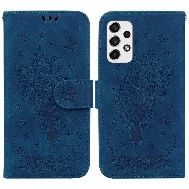 Butterfly Rose Embossed Leather Phone Case, For Samsung Galaxy A73 5G, For Samsung Galaxy A11 / M11 EU Version, For Samsung Galaxy A41, For Samsung Galaxy A02s US Version