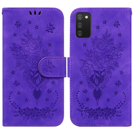 Butterfly Rose Embossed Leather Phone Case, For Samsung Galaxy A02s EU Version, For Samsung Galaxy A03s US Version, For Samsung Galaxy A03s EU Version, For Samsung Galaxy A13 5G
