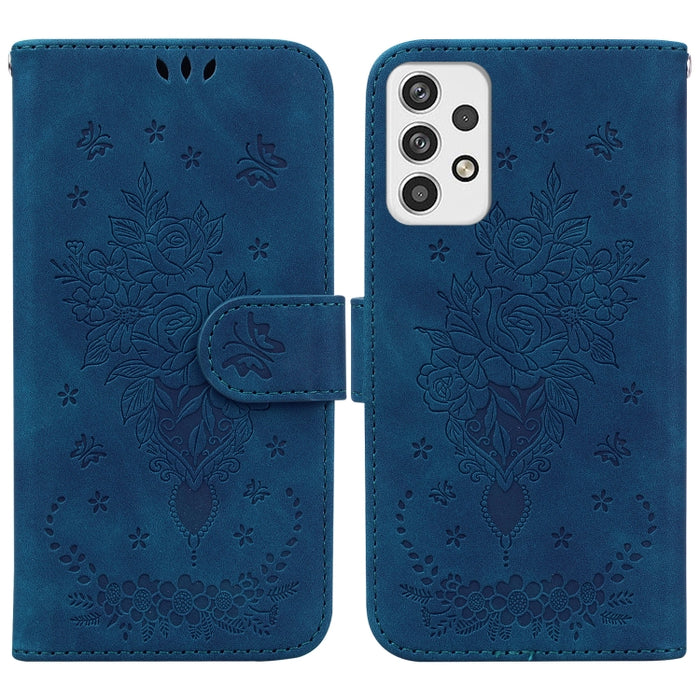 Butterfly Rose Embossed Leather Phone Case, For Samsung Galaxy A23, For Samsung Galaxy A51 5G, For Samsung Galaxy A52 5G / 4G, For Samsung Galaxy A71