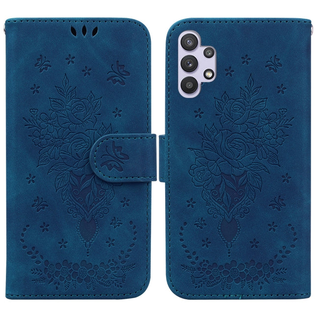 Butterfly Rose Embossed Leather Phone Case, For Samsung Galaxy A32 5G, For Samsung Galaxy A42 5G