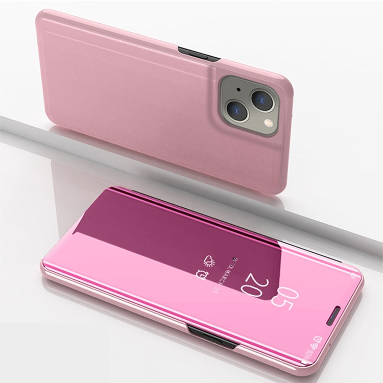 Plated Mirror Horizontal Flip Leather Phone Case with Holder