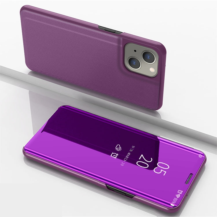 Plated Mirror Horizontal Flip Leather Phone Case with Holder