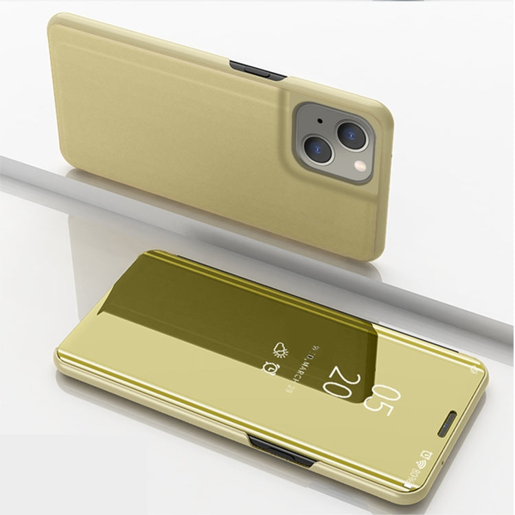 Plated Mirror Horizontal Flip Leather Phone Case with Holder